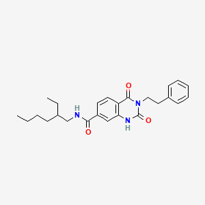 molecular formula C25H31N3O3 B6514286 N-(2-ethylhexyl)-2,4-dioxo-3-(2-phenylethyl)-1,2,3,4-tetrahydroquinazoline-7-carboxamide CAS No. 892280-92-1