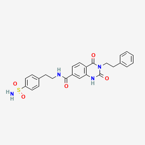 molecular formula C25H24N4O5S B6514287 2,4-dioxo-3-(2-phenylethyl)-N-[2-(4-sulfamoylphenyl)ethyl]-1,2,3,4-tetrahydroquinazoline-7-carboxamide CAS No. 892280-29-4