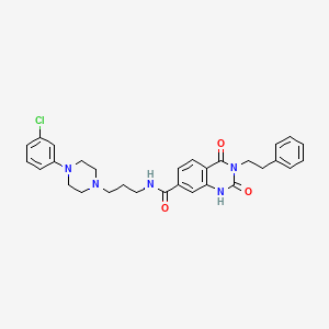 molecular formula C30H32ClN5O3 B6514289 N-{3-[4-(3-chlorophenyl)piperazin-1-yl]propyl}-2,4-dioxo-3-(2-phenylethyl)-1,2,3,4-tetrahydroquinazoline-7-carboxamide CAS No. 892280-60-3