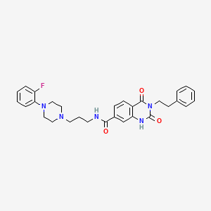 molecular formula C30H32FN5O3 B6514303 N-{3-[4-(2-fluorophenyl)piperazin-1-yl]propyl}-2,4-dioxo-3-(2-phenylethyl)-1,2,3,4-tetrahydroquinazoline-7-carboxamide CAS No. 892281-08-2