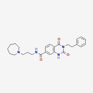 N-[3-(azepan-1-yl)propyl]-2,4-dioxo-3-(2-phenylethyl)-1,2,3,4-tetrahydroquinazoline-7-carboxamide