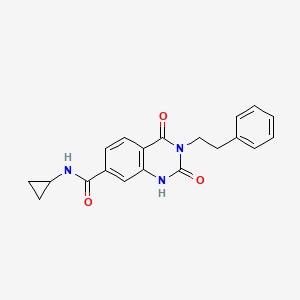 molecular formula C20H19N3O3 B6514317 N-cyclopropyl-2,4-dioxo-3-(2-phenylethyl)-1,2,3,4-tetrahydroquinazoline-7-carboxamide CAS No. 892281-40-2