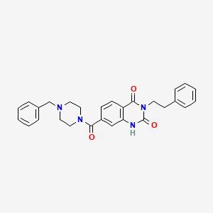 molecular formula C28H28N4O3 B6514328 7-(4-benzylpiperazine-1-carbonyl)-3-(2-phenylethyl)-1,2,3,4-tetrahydroquinazoline-2,4-dione CAS No. 892282-29-0