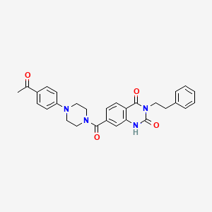 molecular formula C29H28N4O4 B6514335 7-[4-(4-acetylphenyl)piperazine-1-carbonyl]-3-(2-phenylethyl)-1,2,3,4-tetrahydroquinazoline-2,4-dione CAS No. 892282-51-8