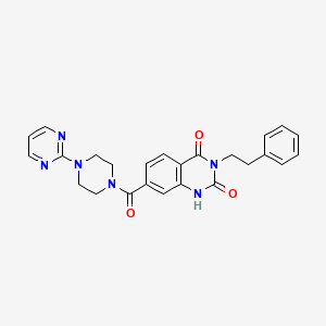 molecular formula C25H24N6O3 B6514340 3-(2-phenylethyl)-7-[4-(pyrimidin-2-yl)piperazine-1-carbonyl]-1,2,3,4-tetrahydroquinazoline-2,4-dione CAS No. 892282-59-6