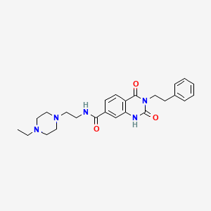 molecular formula C25H31N5O3 B6514355 N-[2-(4-ethylpiperazin-1-yl)ethyl]-2,4-dioxo-3-(2-phenylethyl)-1,2,3,4-tetrahydroquinazoline-7-carboxamide CAS No. 892284-09-2