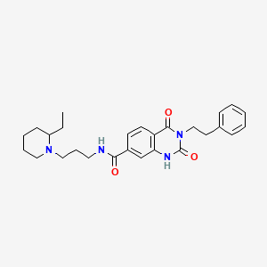 N-[3-(2-ethylpiperidin-1-yl)propyl]-2,4-dioxo-3-(2-phenylethyl)-1,2,3,4-tetrahydroquinazoline-7-carboxamide