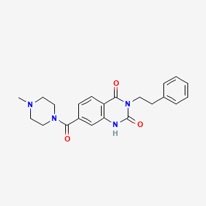 molecular formula C22H24N4O3 B6514378 7-(4-methylpiperazine-1-carbonyl)-3-(2-phenylethyl)-1,2,3,4-tetrahydroquinazoline-2,4-dione CAS No. 892284-33-2