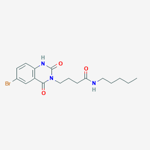 4-(6-bromo-2,4-dioxo-1,2,3,4-tetrahydroquinazolin-3-yl)-N-pentylbutanamide