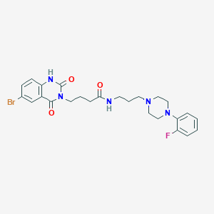 molecular formula C25H29BrFN5O3 B6514382 4-(6-bromo-2,4-dioxo-1,2,3,4-tetrahydroquinazolin-3-yl)-N-{3-[4-(2-fluorophenyl)piperazin-1-yl]propyl}butanamide CAS No. 892286-30-5