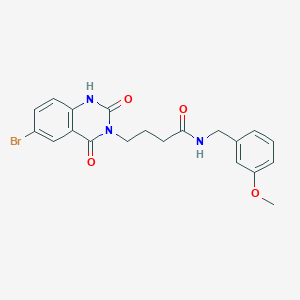 molecular formula C20H20BrN3O4 B6514384 4-(6-bromo-2,4-dioxo-1,2,3,4-tetrahydroquinazolin-3-yl)-N-[(3-methoxyphenyl)methyl]butanamide CAS No. 892286-51-0