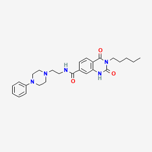 molecular formula C26H33N5O3 B6514402 2,4-dioxo-3-pentyl-N-[2-(4-phenylpiperazin-1-yl)ethyl]-1,2,3,4-tetrahydroquinazoline-7-carboxamide CAS No. 892288-29-8