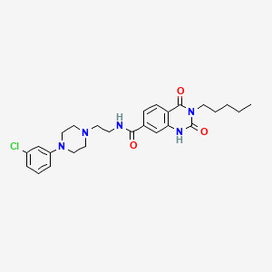 molecular formula C26H32ClN5O3 B6514405 N-{2-[4-(3-chlorophenyl)piperazin-1-yl]ethyl}-2,4-dioxo-3-pentyl-1,2,3,4-tetrahydroquinazoline-7-carboxamide CAS No. 892288-45-8