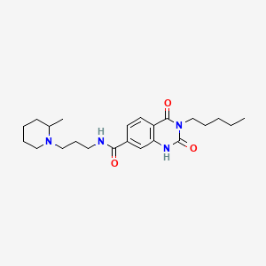 molecular formula C23H34N4O3 B6514416 N-[3-(2-methylpiperidin-1-yl)propyl]-2,4-dioxo-3-pentyl-1,2,3,4-tetrahydroquinazoline-7-carboxamide CAS No. 892288-93-6