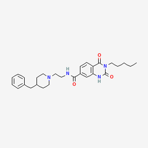 molecular formula C28H36N4O3 B6514421 N-[2-(4-benzylpiperidin-1-yl)ethyl]-2,4-dioxo-3-pentyl-1,2,3,4-tetrahydroquinazoline-7-carboxamide CAS No. 892288-61-8