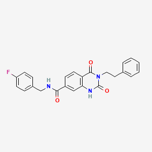 N-[(4-fluorophenyl)methyl]-2,4-dioxo-3-(2-phenylethyl)-1,2,3,4-tetrahydroquinazoline-7-carboxamide
