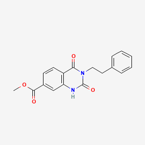 molecular formula C18H16N2O4 B6514440 methyl 2,4-dioxo-3-(2-phenylethyl)-1,2,3,4-tetrahydroquinazoline-7-carboxylate CAS No. 892290-68-5