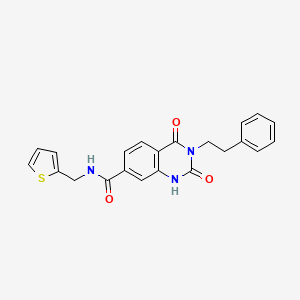 molecular formula C22H19N3O3S B6514448 2,4-dioxo-3-(2-phenylethyl)-N-[(thiophen-2-yl)methyl]-1,2,3,4-tetrahydroquinazoline-7-carboxamide CAS No. 892290-92-5