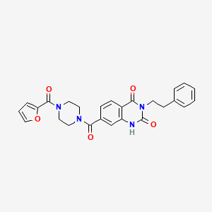 molecular formula C26H24N4O5 B6514453 7-[4-(furan-2-carbonyl)piperazine-1-carbonyl]-3-(2-phenylethyl)-1,2,3,4-tetrahydroquinazoline-2,4-dione CAS No. 892291-00-8