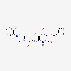 molecular formula C27H25FN4O3 B6514460 7-[4-(2-fluorophenyl)piperazine-1-carbonyl]-3-(2-phenylethyl)-1,2,3,4-tetrahydroquinazoline-2,4-dione CAS No. 892291-08-6