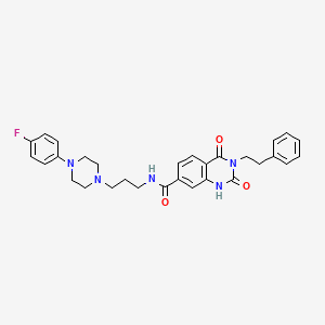 molecular formula C30H32FN5O3 B6514471 N-{3-[4-(4-fluorophenyl)piperazin-1-yl]propyl}-2,4-dioxo-3-(2-phenylethyl)-1,2,3,4-tetrahydroquinazoline-7-carboxamide CAS No. 892291-49-5