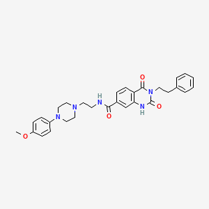 molecular formula C30H33N5O4 B6514476 N-{2-[4-(4-methoxyphenyl)piperazin-1-yl]ethyl}-2,4-dioxo-3-(2-phenylethyl)-1,2,3,4-tetrahydroquinazoline-7-carboxamide CAS No. 892291-32-6
