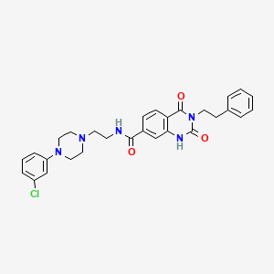 molecular formula C29H30ClN5O3 B6514477 N-{2-[4-(3-chlorophenyl)piperazin-1-yl]ethyl}-2,4-dioxo-3-(2-phenylethyl)-1,2,3,4-tetrahydroquinazoline-7-carboxamide CAS No. 892291-41-7