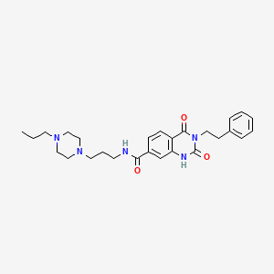 molecular formula C27H35N5O3 B6514490 2,4-dioxo-3-(2-phenylethyl)-N-[3-(4-propylpiperazin-1-yl)propyl]-1,2,3,4-tetrahydroquinazoline-7-carboxamide CAS No. 892291-65-5