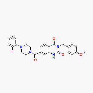 molecular formula C27H25FN4O4 B6514510 7-[4-(2-fluorophenyl)piperazine-1-carbonyl]-3-[(4-methoxyphenyl)methyl]-1,2,3,4-tetrahydroquinazoline-2,4-dione CAS No. 892292-53-4