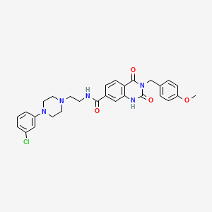 molecular formula C29H30ClN5O4 B6514514 N-{2-[4-(3-chlorophenyl)piperazin-1-yl]ethyl}-3-[(4-methoxyphenyl)methyl]-2,4-dioxo-1,2,3,4-tetrahydroquinazoline-7-carboxamide CAS No. 892292-85-2