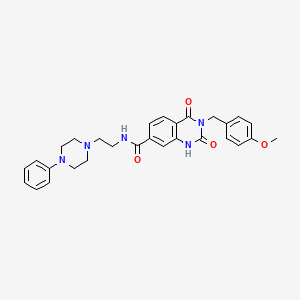 molecular formula C29H31N5O4 B6514515 3-[(4-methoxyphenyl)methyl]-2,4-dioxo-N-[2-(4-phenylpiperazin-1-yl)ethyl]-1,2,3,4-tetrahydroquinazoline-7-carboxamide CAS No. 892292-69-2