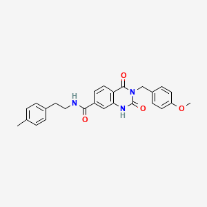 molecular formula C26H25N3O4 B6514530 3-[(4-methoxyphenyl)methyl]-N-[2-(4-methylphenyl)ethyl]-2,4-dioxo-1,2,3,4-tetrahydroquinazoline-7-carboxamide CAS No. 892292-61-4