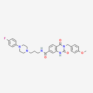 molecular formula C30H32FN5O4 B6514534 N-{3-[4-(4-fluorophenyl)piperazin-1-yl]propyl}-3-[(4-methoxyphenyl)methyl]-2,4-dioxo-1,2,3,4-tetrahydroquinazoline-7-carboxamide CAS No. 892292-93-2