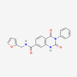 molecular formula C20H15N3O4 B6514544 N-[(furan-2-yl)methyl]-2,4-dioxo-3-phenyl-1,2,3,4-tetrahydroquinazoline-7-carboxamide CAS No. 892293-15-1