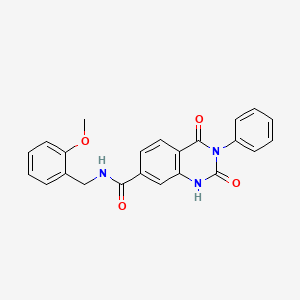 molecular formula C23H19N3O4 B6514573 N-[(2-methoxyphenyl)methyl]-2,4-dioxo-3-phenyl-1,2,3,4-tetrahydroquinazoline-7-carboxamide CAS No. 892293-57-1
