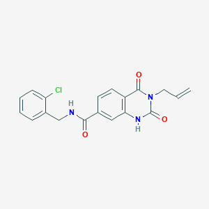 molecular formula C19H16ClN3O3 B6514575 N-[(2-chlorophenyl)methyl]-2,4-dioxo-3-(prop-2-en-1-yl)-1,2,3,4-tetrahydroquinazoline-7-carboxamide CAS No. 892294-09-6