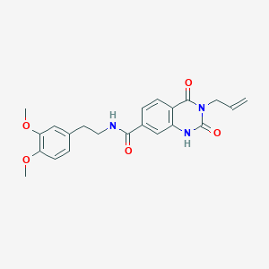 molecular formula C22H23N3O5 B6514576 N-[2-(3,4-dimethoxyphenyl)ethyl]-2,4-dioxo-3-(prop-2-en-1-yl)-1,2,3,4-tetrahydroquinazoline-7-carboxamide CAS No. 892294-17-6