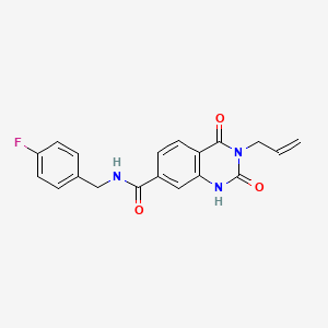 molecular formula C19H16FN3O3 B6514590 N-[(4-fluorophenyl)methyl]-2,4-dioxo-3-(prop-2-en-1-yl)-1,2,3,4-tetrahydroquinazoline-7-carboxamide CAS No. 892295-52-2