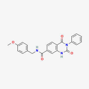 molecular formula C23H19N3O4 B6514596 N-[(4-methoxyphenyl)methyl]-2,4-dioxo-3-phenyl-1,2,3,4-tetrahydroquinazoline-7-carboxamide CAS No. 892295-80-6