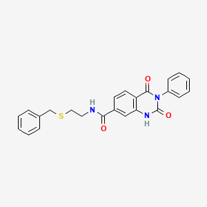 molecular formula C24H21N3O3S B6514597 N-[2-(benzylsulfanyl)ethyl]-2,4-dioxo-3-phenyl-1,2,3,4-tetrahydroquinazoline-7-carboxamide CAS No. 892295-88-4