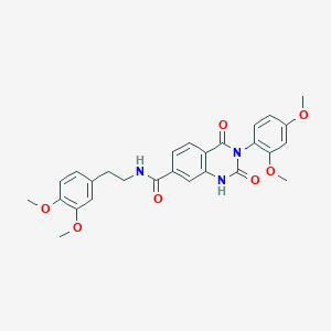 molecular formula C27H27N3O7 B6514598 3-(2,4-dimethoxyphenyl)-N-[2-(3,4-dimethoxyphenyl)ethyl]-2,4-dioxo-1,2,3,4-tetrahydroquinazoline-7-carboxamide CAS No. 892296-44-5
