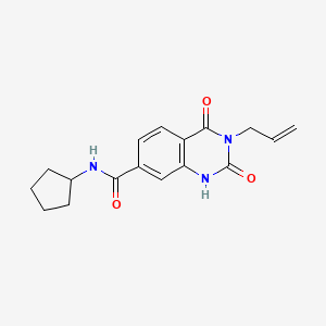 N-cyclopentyl-2,4-dioxo-3-(prop-2-en-1-yl)-1,2,3,4-tetrahydroquinazoline-7-carboxamide