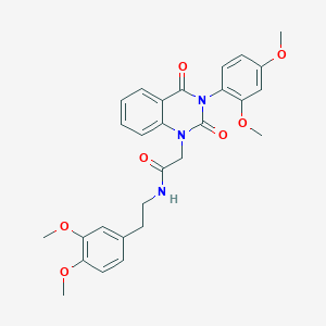 molecular formula C28H29N3O7 B6514610 2-[3-(2,4-dimethoxyphenyl)-2,4-dioxo-1,2,3,4-tetrahydroquinazolin-1-yl]-N-[2-(3,4-dimethoxyphenyl)ethyl]acetamide CAS No. 892265-25-7