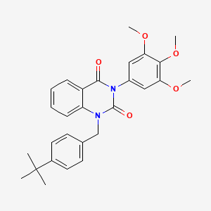 molecular formula C28H30N2O5 B6514617 1-[(4-tert-butylphenyl)methyl]-3-(3,4,5-trimethoxyphenyl)-1,2,3,4-tetrahydroquinazoline-2,4-dione CAS No. 892265-94-0