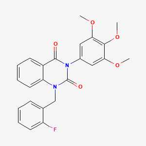 molecular formula C24H21FN2O5 B6514627 1-[(2-fluorophenyl)methyl]-3-(3,4,5-trimethoxyphenyl)-1,2,3,4-tetrahydroquinazoline-2,4-dione CAS No. 892266-36-3