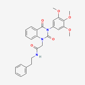 molecular formula C27H27N3O6 B6514643 2-[2,4-dioxo-3-(3,4,5-trimethoxyphenyl)-1,2,3,4-tetrahydroquinazolin-1-yl]-N-(2-phenylethyl)acetamide CAS No. 892266-83-0