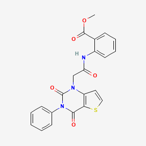 molecular formula C22H17N3O5S B6514773 methyl 2-(2-{2,4-dioxo-3-phenyl-1H,2H,3H,4H-thieno[3,2-d]pyrimidin-1-yl}acetamido)benzoate CAS No. 687582-94-1