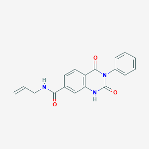 molecular formula C18H15N3O3 B6514792 2,4-dioxo-3-phenyl-N-(prop-2-en-1-yl)-1,2,3,4-tetrahydroquinazoline-7-carboxamide CAS No. 892279-07-1