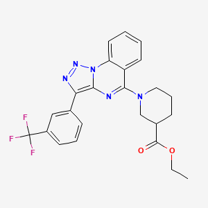 ethyl 1-{3-[3-(trifluoromethyl)phenyl]-[1,2,3]triazolo[1,5-a]quinazolin-5-yl}piperidine-3-carboxylate