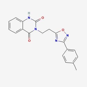 molecular formula C19H16N4O3 B6514863 3-{2-[3-(4-methylphenyl)-1,2,4-oxadiazol-5-yl]ethyl}-1,2,3,4-tetrahydroquinazoline-2,4-dione CAS No. 892287-19-3